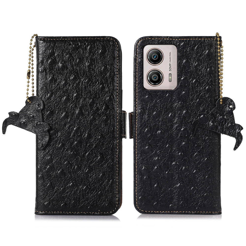 Anti-drop Phone Cover For Motorola Moto G73 5G RFID Blocking Genuine Leather Phone Case with Stand Wallet Anti-drop Phone Cover For Motorola Moto G73 5G RFID Blocking Genuine Leather Phone Case with Stand Wallet